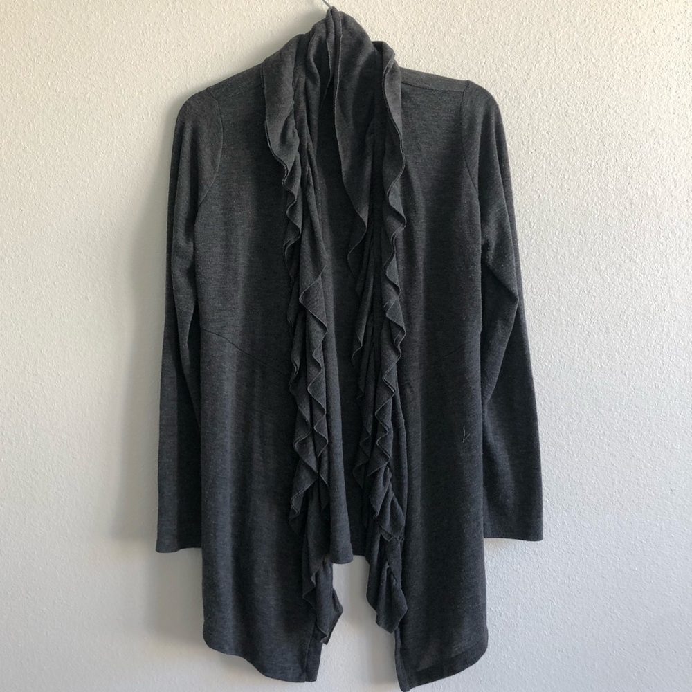 Ruffled Grey Cardigan